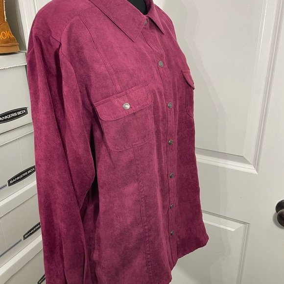Croft&Barrow Plum Button-Up Shirt Size PXL CB-80 - Picture 5 of 6